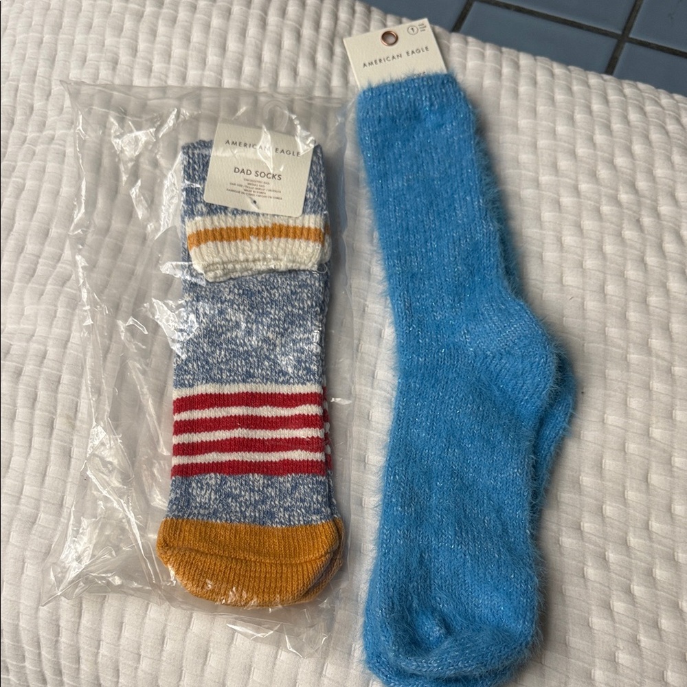 American Eagle Outfitters Blue and Striped Socks